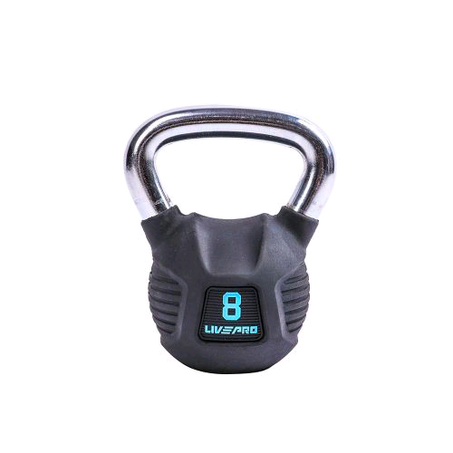 LIVEPRO Premium Rubber Kettle Bell 8KG