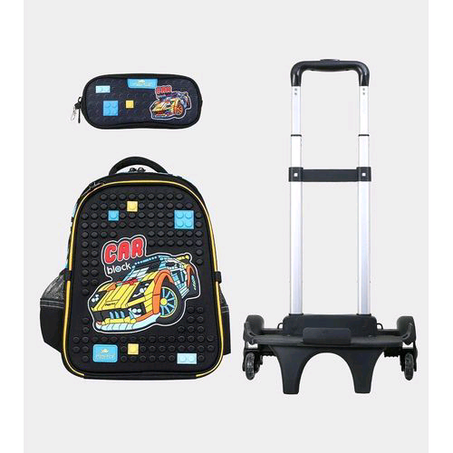 DETACHABLE 3IN1 QUALITY CHILDREN CHARACTER SCHOOL TROLEY BAG
