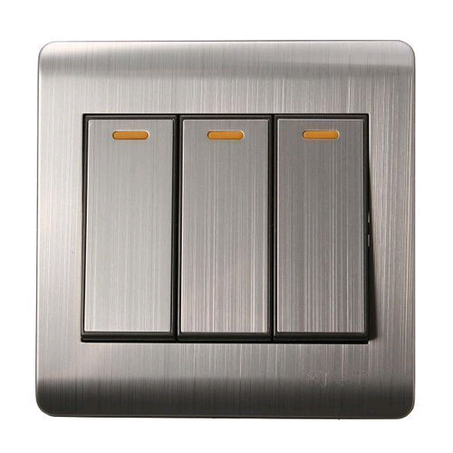 Wall Concealed Switch Panel Light 86 Luxury 3 Gang Dual Ways