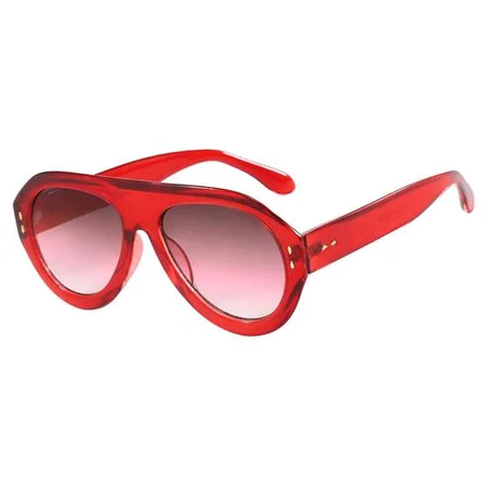 Bougie Oversized Aviators Sunglasses- Red