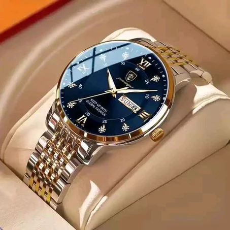 POEDAGAR Elegance Sophisticated Gold Chronograph Quality Analogue Designer Wristwatch