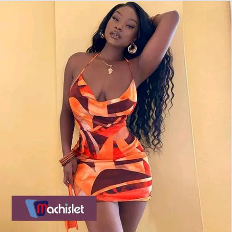 Machislet New Slim-fit, Backless Dress With Hips Party Dress Casual Dress Off-Shoulder Dress