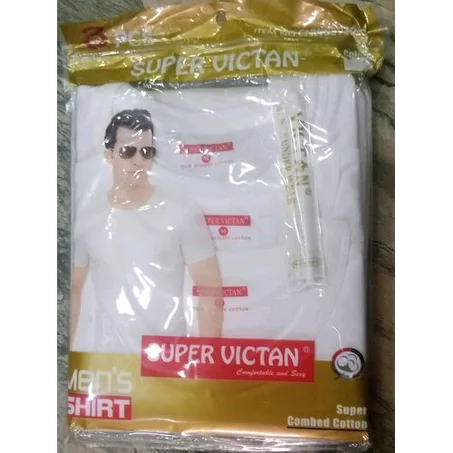 VICTAN 3 In 1 Super Victan Round Neck White Singlets
