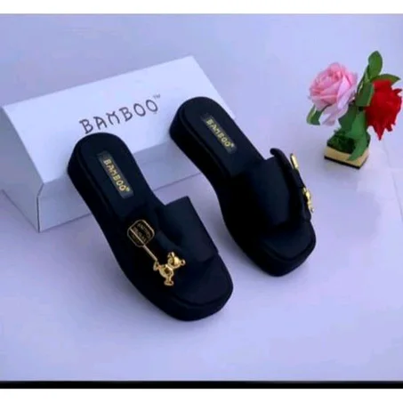 Ladies Fashion Mid Heel Slippers