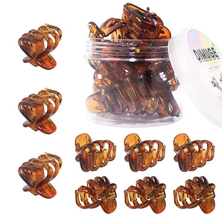 Hair Clips Sturdy Strong Grip Brown Octopus Claw Clips Small Clips for Women and Girls Thick Hair,Hair Clips for Styling Sectioning
