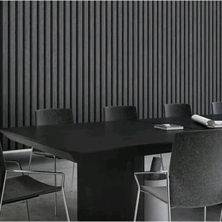 Exotic Wallpapers Adore Decor Black Fluted Panel 3D Effect Wallpaper - 5.3 SQM