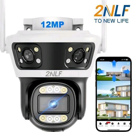 2NLF 2NLF® 12mp Outdoor Security Camera 3 Lens 3 Display