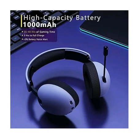 Wireless Gaming Headset, 2.4GHz USB Gaming Headphones for PS5, PS4, PC, Switch, Mac, Bluetooth 5.3 Gaming Headphones with Retractable Noise Cancelling Mic, Game/Music Mode
