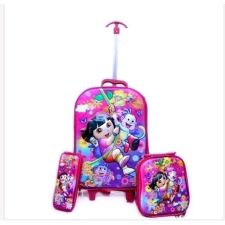 3 In 1 Trolley Backpack With Lunch Bag/Pencil Case