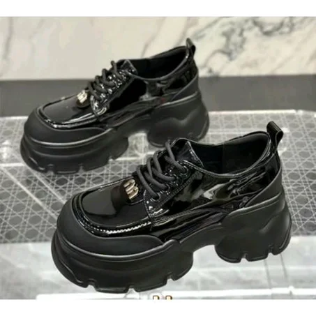 Quality New Female Laceup Boot Shoe - Black