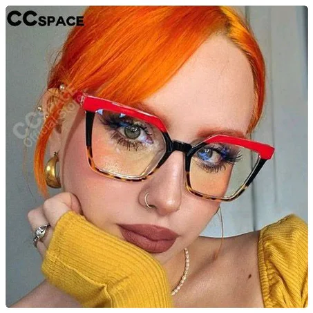 Red Black Square Cat Eye Anti Blue Light Optical Eyeglasses