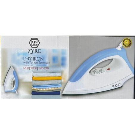 Zyre 1200 Watts Dry Iron (T-602) With Teflon Soleplate + 1 Year Warranty