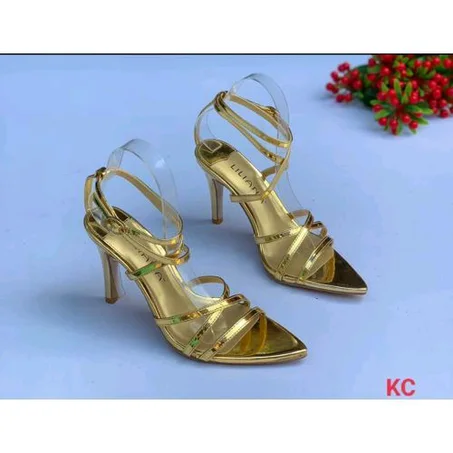 Classy Female Heel Sandals Gold