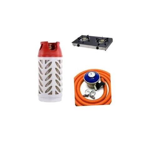 12.5kg Transparent Cylinder,Glass Cooker,Hose,Regulator+Clip