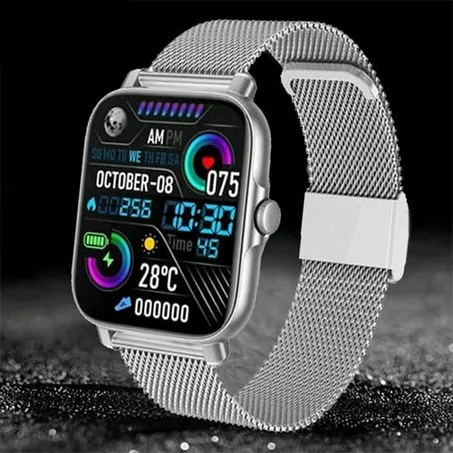 2.19-Inch Full Touch Screen Ultra-Thin Bluetooth Call Smart Watch - Business Steel Band