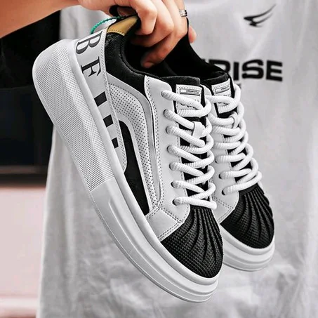 SPORT Mens Casual Shoes Stylish Black Men Trendy Sneakers Casual Shell Toe Designer