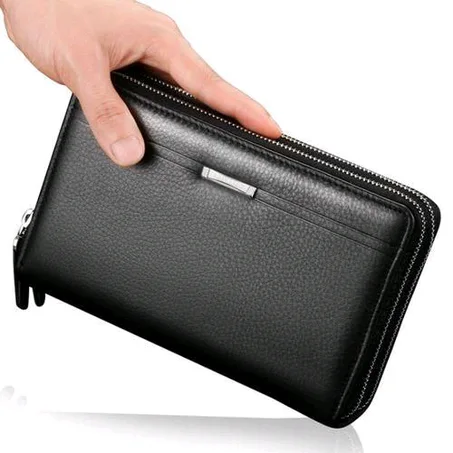Waterproof, Scratch Proof, Black Genuine Leather Wallet