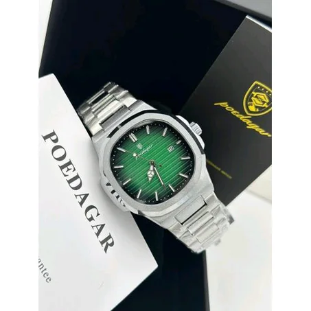 POEDAGAR Green Face Water Resistant Men's Wristwatch
