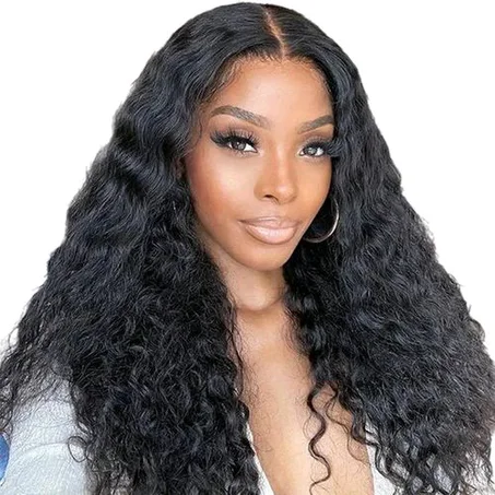 Gorgeous Black Curly Front Wig - Natural Look High Quality