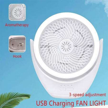 Multi-functional Rechargeable Table Fan With LED Light but