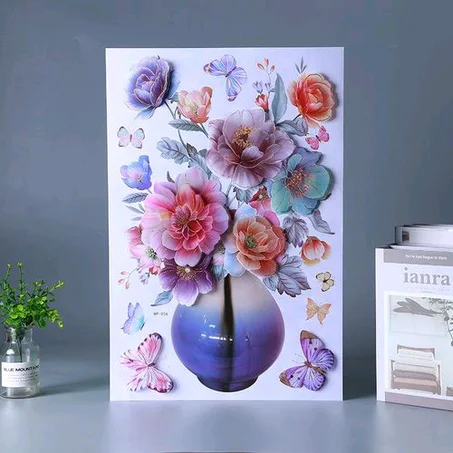 3D Vase Wall Stickers -2.5X35cm