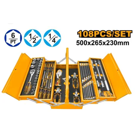 Ingco Industrial And Mechanical 108 Pcs Tool Chest Box Set