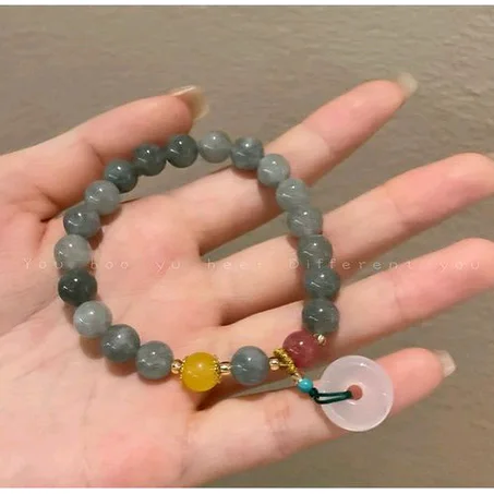Peace Buckle Pendant Glass Jewelry Women's Bracelet