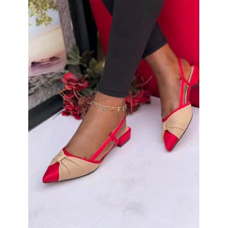 Oliveria lan GraceWeave Sandal Shoe – Red And Nude