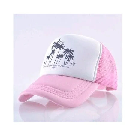 Unisex City Design Face Cap: Pink