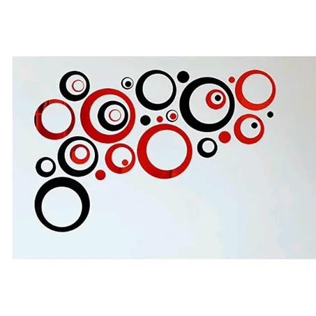 10Pcs Acrylic Raindrop Wooden Wall Sticker Black & Red