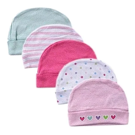 Luvable Friends Baby Girl Caps Gift Set Of 5 Multicolour/Design