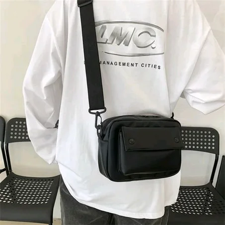 Unisex PU Leather Crossbody Bag Large Capacity Shoulder Bag