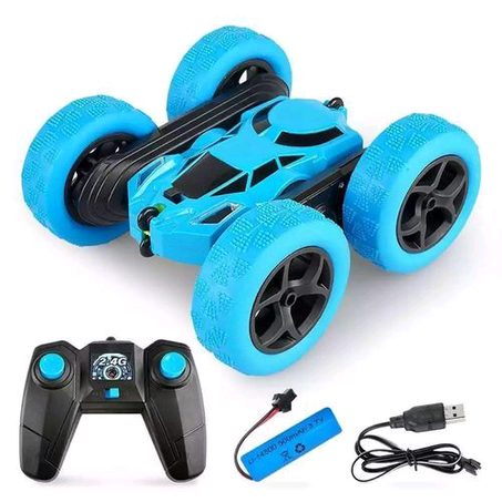 Stunt 2.4G Flip Children Toys RC Remote Control Car - Blue