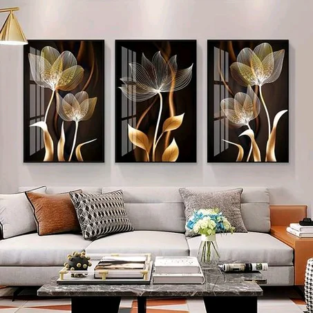3pcs Canvas Wall Painting, Living Room Decoration Murals