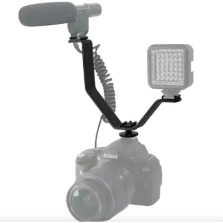 3 In 1 Hot Flash Shoe Mount Bracket For Dslr Camcorder Aluminium Alloy