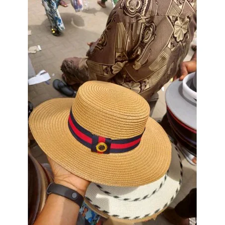 Unisex Trendy Straw Hat With Ribbon