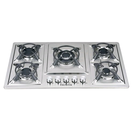 New Model 5 Burners In-Built Gas Hub SILVER/ Black