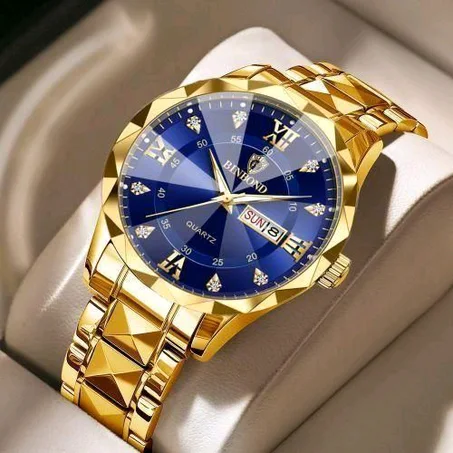 Delivery BINBOND Men's Quartz Steel Band Watch With Waterproof Night Light And Anti Drop Glass Watch-golden