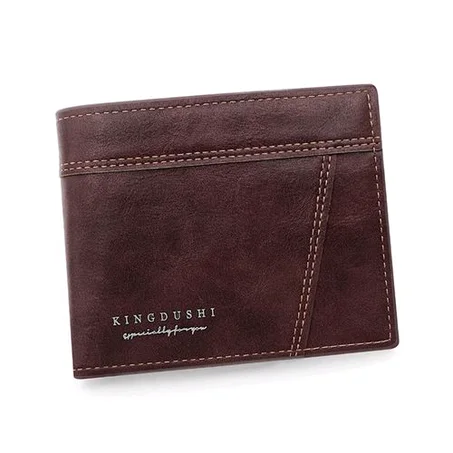 Men’s Dark Brown Classic Bifold Wallet – Neat Stitch & Multi-Slot
