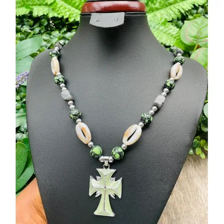 UNISEX PEARL BEAD MENS NECKLACE CUBAN CHOKER LUXURY
