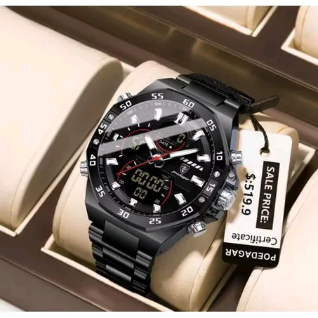 POEDAGAR Very Superior & Rugged "Black Is Beautiful Men's Digital/Analog Wristwatch