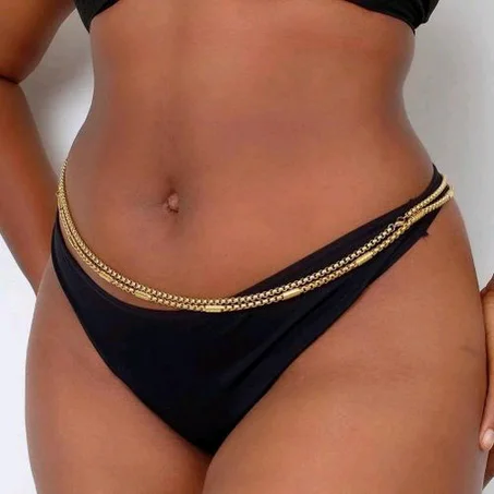 2 Stainless Steel Silver Sexy Waist Chain