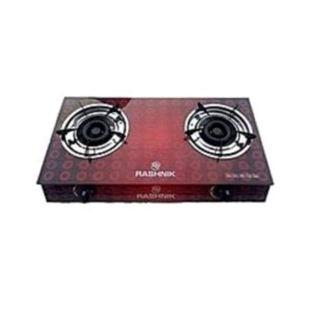 Rashnik Tempered Glass Auto Ignition Table Top Gas Cooker With 2 Burners