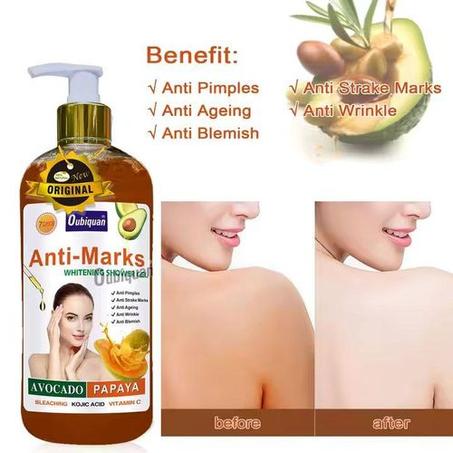 Whitening Bleaching Avocado Papaya Skin Care body wash whitening scrub exfoliating liquid soap natural skincare shower gel Liquid Soap Bath Soap Body Gel 7 Days
