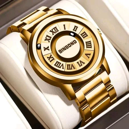BINBOND Original Quality & Super Premium Non Fading Magnetic Gold Wristwatch For Legends