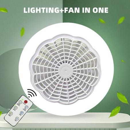New E27 LED 30W Indoor Bedroom Dormitory Mute Remote Control Fan Light-White