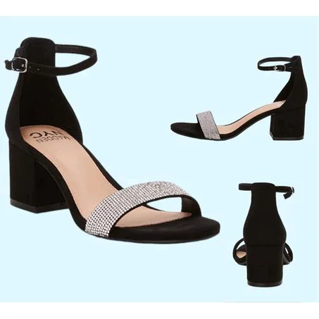 Madden NYC Block Heel City Sandals With Rhinestone-Madden NYC