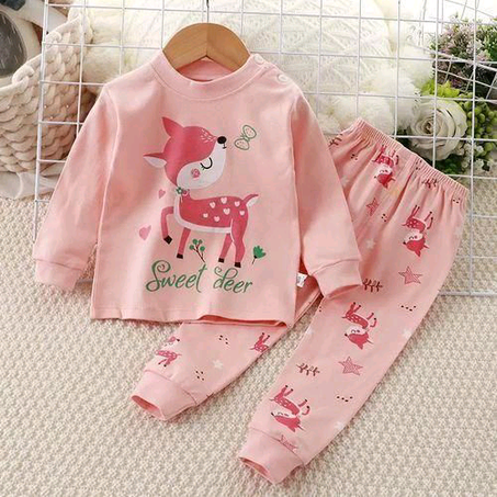 2pcs 0-3 Years Baby Girls Clothes Sets Long Sleeve Sweatshirt Pant Tops Cartoon Set