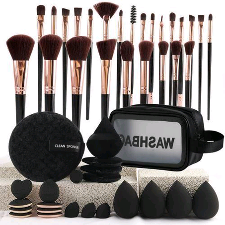 47-piece Makeup Tool Set With Cosmetic Bag