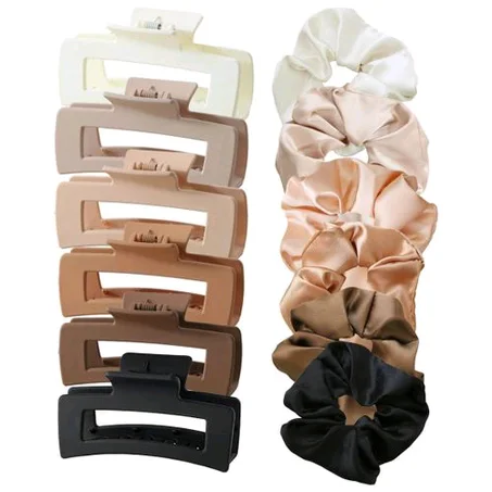 Women And Girls Elegant Simple Plastic Hair Clips Style Hair Claw Hair Accessories 6pc